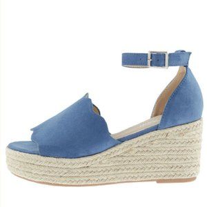 New Francesca’s Light Blue Suede Wedges